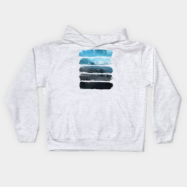 Mountains and Blue Sky Kids Hoodie by Area31Studios